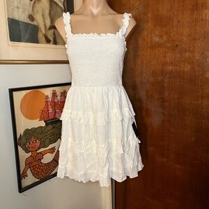 Lulu's White Ruffle Mini Dress